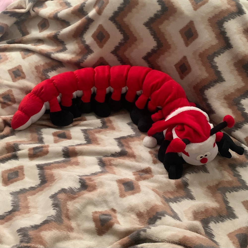 42” Christmas Caterpillar Plush Stuffed Animal – Red & White Santa Outfit Holida
